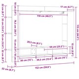 TV ormarić bijeli 152 x 22 x 113 cm od konstruiranog drva | shoptok.hr
