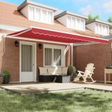 vidaXL Ročna tenda rdeča 450x300 cm, Nadomestno platno za tende 4.5x3 m rdeča | Shoptok.si
