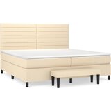  Krevet s oprugama i madracem krem 200 x 200 cm od tkanine | shoptok.hr