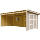 Timbela Vrtna hišica vrhunske kakovosti 14,3 m² - V231x248x648 cm - Brez tal in stranske stene - M941B-TERRA BROWN, (5000117250) | Shoptok.si