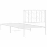  Metalni okvir za krevet s uzglavljem bijeli 90 x 190 cm | shoptok.hr