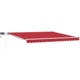 vidaXL Ročna retraktibilna tenda z LED Rdeča 400x350 cm, zamenjava tkanine za okvir 4x3,5 m Rdeča | Shoptok.si