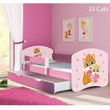 ACMA Dječji krevet s motivom, bočna roza + ladica 180x80 cm - 33 Cats | shoptok.hr