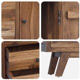  Strani šal s predalom Naravna 100 x 30 x 68 cm Trden tikov les, (5000107584) | Shoptok.si