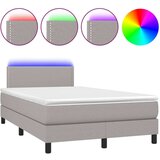  Box spring postelja z vzmetnico LED sv. siva 120x200 cm blago, (20724995) | Shoptok.si