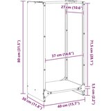  stojalo za drva 40x30x80 cm vremensko odporno jeklo | Shoptok.si