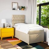 Krevet s oprugama i madracem krem 90 x 200 cm od tkanine | shoptok.hr