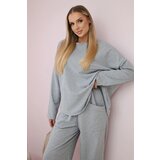 Kesi Włoski cotton sweatshirt pants set grey Cene