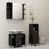Maison Chic Kopalniški sestavi - Kopalniško pohištvo 3 kosi črne barve iverna plošča, (21787286) | Shoptok.si