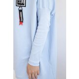 Kesi Oversized sweatshirt with asymmetrical sides in cyan color | Shoptok.si