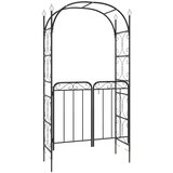  Vrtni luk s vratima crni 108 x 45 x 235 cm čelični | Eponuda.ba