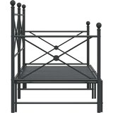 Krevet na rasklapanje bez madraca crni 75x190 cm čelik | shoptok.hr