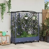  Povišeni krevet s mrežom i krovom Siva 163 x 40 x 129 cm PP | shoptok.hr