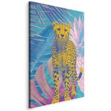 Slika - Exotic Leopard - Colorful Portrait of a Cheetah Against Tropical Leaves 60x90 Standard | shoptok.hr