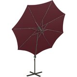  Konzolni vrtni suncobran sa stupom i LED svjetlima 300 cm bordo | shoptok.hr