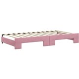vidaXL Dnevni krevet na razvlačenje ružičasti 100 x 200 cm baršunasti | shoptok.hr