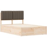  Krevetni okvir s tapiciranim uzglavljem Sivo-smeđa 120 x 190 cm | shoptok.hr