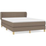  Box spring postelja z vzmetnico taupe 140x190 cm blago | Shoptok.si