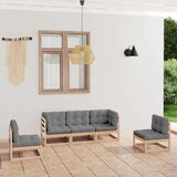 Sedežna garnitura 5-delna z blazinami trdna borovina | Shoptok.si