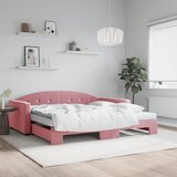  Dnevni krevet na razvlačenje ružičasti 100 x 200 cm baršunasti | shoptok.hr