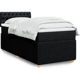vidaXL Box spring postelja z vzmetnico črn 90x190 cm blago | Shoptok.si