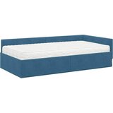  Kutni krevetni okvir s madracem Ostalo 2 pcs Plava Baršun | shoptok.hr
