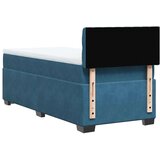 vidaXL Box spring postelja z vzmetnico temno modra 80x200 cm žamet, (21309992) | Shoptok.si