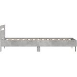  Okvir kreveta s uzglavljem siva boja betona 75x190 cm drveni | shoptok.hr