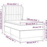  Box spring postelja z vzmetnico krem 90x190 cm blago, (20792143) | Shoptok.si