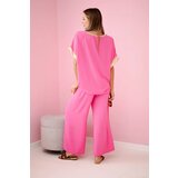 Kesi Włoski Viscose set with golden trim pink | Shoptok.si