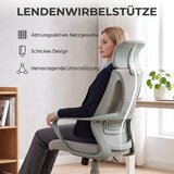  Uredska stolica stolica za pisanje s funkcijom ljuljanja podesiva visina s naslonom za glavu i lumbalnom potporom siva | shoptok.hr