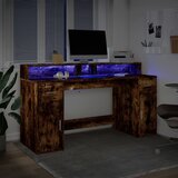  Radni stol s LED svjetlima boja hrasta 160x55x91 cm drveni | Eponuda.ba