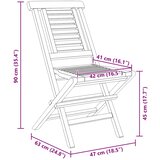  Sklopive vrtne stolice 4 kom 47x63x90 cm od masivne tikovine | shoptok.hr