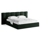 Micadoni Tamno zeleni tapecirani bračni krevet s prostorom za odlaganje s podnicom 160x200 cm Eric – | shoptok.hr