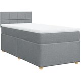 vidaXL Box spring postelja z vzmetnico svetlo siva 90x200 cm blago, (21291813) Cene
