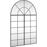 vidaXL Stensko ogledalo črno 100x150 cm obokano železo | Shoptok.si