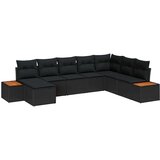  Vrtna sedežna garnitura z blazino 8 pcs Črna Poliratan, (5000133357) | Shoptok.si