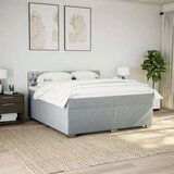 vidaXL Box spring postelja z vzmetnico svetlo siva 200x200 cm blago Cene