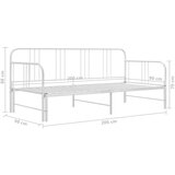 vidaXL Okvir za krevet na razvlačenje bijeli metalni 90 x 200 cm | shoptok.hr