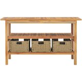  Kupaonski ormarić s 3 košare od masivne tikovine 132x45x75 cm | shoptok.hr