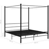  Okvir za krevet s nadstrešnicom crni metalni 200 x 200 cm | Eponuda.ba
