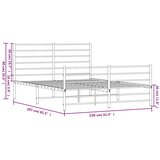  Metalni okvir kreveta uzglavlje i podnožje crni 150x200 cm | shoptok.hr