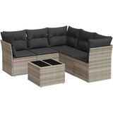  6-dijelni set vrtnih sofa od poliratana s jastucima svjetlosivi | shoptok.hr