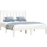  Posteljni okvir bel iz trdnega lesa 160x200 cm, (20708174) | Shoptok.si