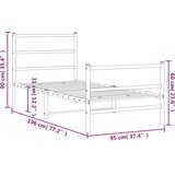 Metalni okvir kreveta s uzglavljem i podnožjem crni 90 x 190 cm | shoptok.hr