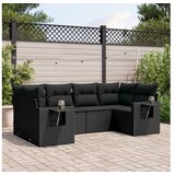 vidaXL 6-dijelni set vrtnih sofa s jastucima crni od poliratana | shoptok.hr