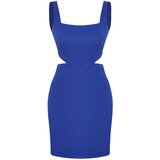 Trendyol Blue A-Cut Mini Cotton Woven Window/Cut Out Detail Woven Mini Dress Cijene