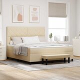  Krevet s opruga kutije s uzglavljem Krema 180 x 200 cm tkanina | shoptok.hr