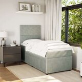 Box spring krevet s madracem svjetlosivi 80 x 200 cm baršunasti | shoptok.hr