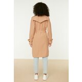 Trendyol Camel Windcover Detailed Belted Long Trençkot braon | ePonuda.com